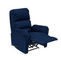 In House Velvet Classic Recliner Chair - Dark Blue - AB09