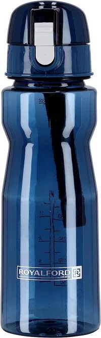 Royalford Water Bottle With Volume Marker Portable Design With Straw & Loop Handle Bpa Free Eco Friendly With Sipper Spout 750 ml Ideal For Sports Gym Fitness Trekking & More, Blue