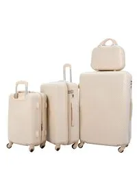 طقم حقائب سفر بعجلات من مورانو مكون من 4 قطع باللون البيج