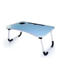 Generic طاولة كمبيوتر محمول قابلة للطي مع آيباد وحامل أكواب باللون الأزرق