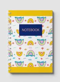 Lowha Spiral Notebook With 60 Sheets And Hard Paper Covers With Boho Rainbow Design, For Jotting Notes And Reminders, For Work, University, School