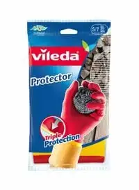 Vileda Toughies Protector Gloves Yellow/Red 7inch