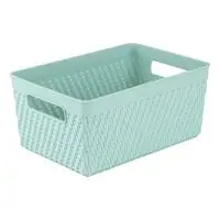 MyChoice Straw Weaving Pattern Storage Basket Blue 2.5L