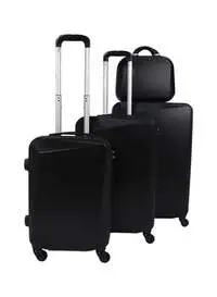Morano 4-Pieces Luggage Trolley Bags Set Black