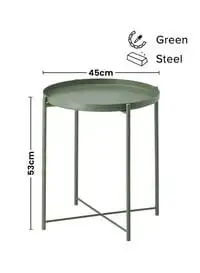 طاولة فولاذية مستديرة من زينهوم، أخضر، 45x53x45 سم