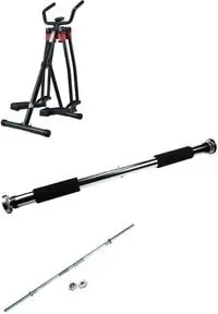 Fitness World Developer 4 Destinations, Black, With Door Fitness Bar With Straight Bar Ofr Exercise To Strengthen The Muscles Of The Arms, Shoulders And Back