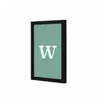 Lowha White W Letter Wall Art Wooden Frame Black Color 23X33cm