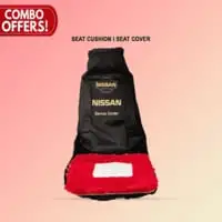 Combo Offer-Buy Faux Fur Car Seat Cushion For Chair/Seat/Cherry Red/1 Pc & Car Seat Cover, Universal Car Seat Dust Dirt Protection Cover Seat 2/Pcs Set
