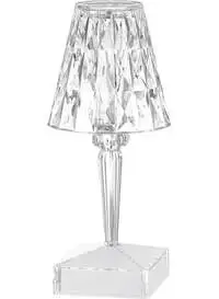 Generic USB Rechargeable Acrylic Diamond Table Lamp, White