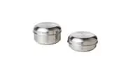 Snack container, set of 2, stainless steel