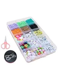 Rolly Toys Small Colourful Bracelet Beads With A-Z Alphabet Letter DIY Bead Making Kit With Scissor