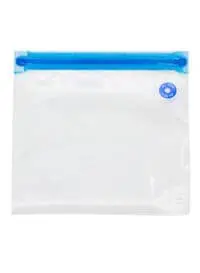 مجموعة أكياس تخزين الطعام بتفريغ الهواء مكونة من 5 قطع، شفاف/أزرق، 22 × 21 سم