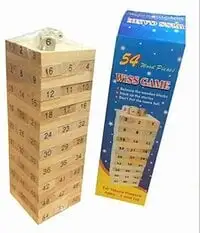 Generic Timber Tower Wood Block Stacking Game Number Match Playset