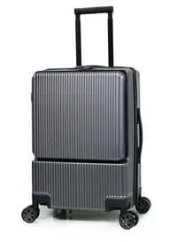 حقيبة أمتعة مورانو صلبة للجنسين ABS خفيفة الوزن ذات 4 عجلات مزدوجة مع قفل مدمج من نوع Tsa (يمكن حملها بمقاس 20 بوصة، رمادي داكن)