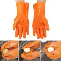 Tater Mitts Quick Peeling Potato Gloves Orange