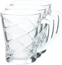 Royalford 3Piece Glass Cup Set 8Oz, Multi-Colour, Rf9648