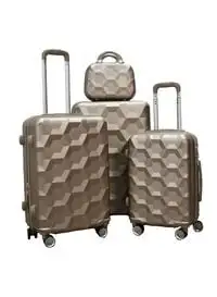 Morano Hard-Side Travel Back Luggage Trolley Set, 4 Pcs - Gold