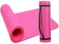 Generic Yoga Mats - 10Mm Nbr Yoga Mat With Free Carry Rope 183 * 61Cm Non-Slip Thick Pad Fitness Pilates Mat For Outdoor Gym Exercise Fitness Xa163A (Pink)