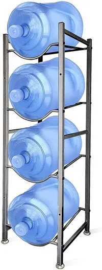 حامل زجاجة مياه من SKY-TOUCH مكون من 4 طبقات بسعة 5 جالون، حامل زجاجة مياه عالي التحمل لتخزين المطبخ والمنزل والمكتب