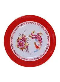 Almufarrej Printed Round Dish Red/White 30cm