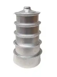 Almufarrej 5-Piece Cookware Pot Silver 19 , 21 , 23 , 24 , 26cm