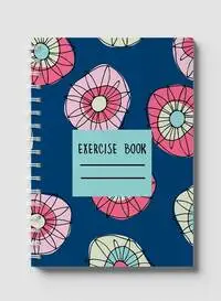 Lowha Spiral Notebook With 60 Sheets And Hard Paper Covers With Exercie Book Hippie Flowers Design, For Jotting Notes And Reminders, For Work, University, School