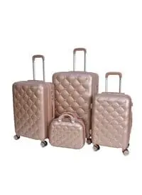 Morano 4-Pieces Luggage Trolley Bags Set (Rose Golden)