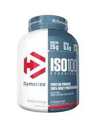 Dymatize ISO 100 Hydrolyzed Protein Powder 100% Whey Protein Isolate, Strawberry, 5 lbs