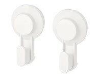 Hook with suction cup, white,2pack