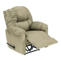 In House Velvet Rocking & Rotating Recliner Chair - Dark Ivory - NZ100