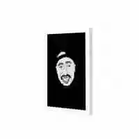 Lowha Black Tupac Wall Art Wooden Frame White Color 23X33cm