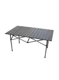 Sky-Touch Lightweight Outdoor Camping Folding Table With Aluminum Table Top And Carry Bag, Easy To Carry, Perfect For Outdoors, Picnic, Cooking, Beach, Hiking, And Fishing, 95X57X50cm, Black