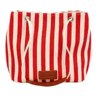 Anemoss Tote Bag, Women Tote Bags, Crossbody Travel Bag, Gifts for Women and Girls, Hand and Shoulder Bag, Bucket Shape Shopping Bag, Large Capacity, Red Striped