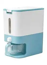 Generic صندوق/حاوية أوتوماتيكية لتخزين الأرز - موزع حبوب وأرز مطبخ كبير مغلق بغطاء، 12 كجم (أزرق) أزرق 34 × 17 × 41 سم