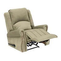 In House Velvet Rocking & Rotating Recliner Chair - Dark Ivory - NZ120