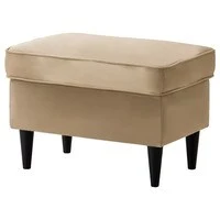 In House Chair Footstool Velvet With Elegant Design - Light Beige - E3