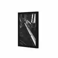 Lowha Train Beside Building Wall Art Wooden Frame Black Color 23X33cm