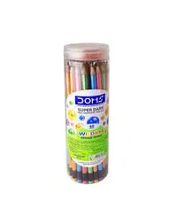 DOMS 40 Pieces Wizdom Eraser Tipped Super Dark Graphite Pencils Set