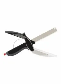 Generic 2-In-1 Knife And Cutting Board Black/Silver/White