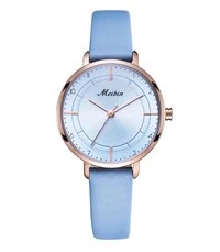 Meibin Analog Wrist Watch Leather Water Resistant For Women, M1099-Blrg