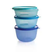 Tupperware Seal & Go Large Bowl Set, Blue, Plastic, 600m