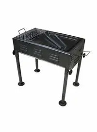 Biki Portable Charcoal Barbecue Grill Height Adjustable Black 48X48X30.5Cm