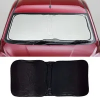Generic Collapsible Auto Windshield Sunscreen Car Sunshade Medium 148 X 70 cm Black/Beige/Maroon (Optionable)