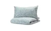 Duvet cover and 2 pillowcases, white/blue240x220/50x80 cm