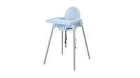 Highchair with tray, light blue/silver-colour