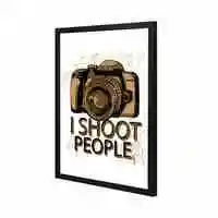 Lowha I Shoot People Wall Art Painting With Pan Wooden Black Color Frame 43X53cm