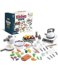 Generic 52Pcs Kids Pretend Playset With Cookware Pots & Pans Set Food Fruits Cooking Utensils Toy