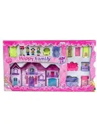 Rally Happy Family Doll House Playset With Furniture And Dolls For Kids