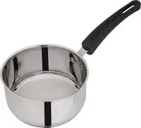 Royalford 14cm Stainless Steel Saucepan, Induction Base, Rf11121 Stainless Steel Kitchen Cookware Heavy Gauge Tri Ply Base Saucepan With Pouring Spout & Comfortable Handle, Multicolor