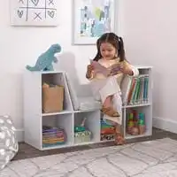 Dreeba Bookcase With Reading Nook - White